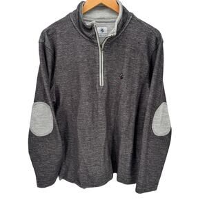 Southern Proper 1/2 Zip Mens Medium Gray Pullover Elbow Patches Golf Coastal